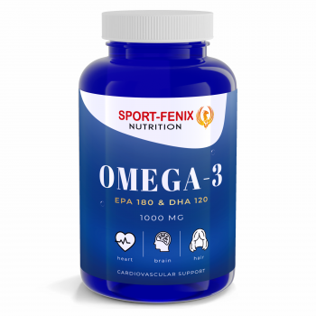 Жирні кислоти Концентрат риб'ячого жиру OMEGA-3 ТМ SPORT-FENIX, 1000 мг EPA180 & DHA120, 120 капсул